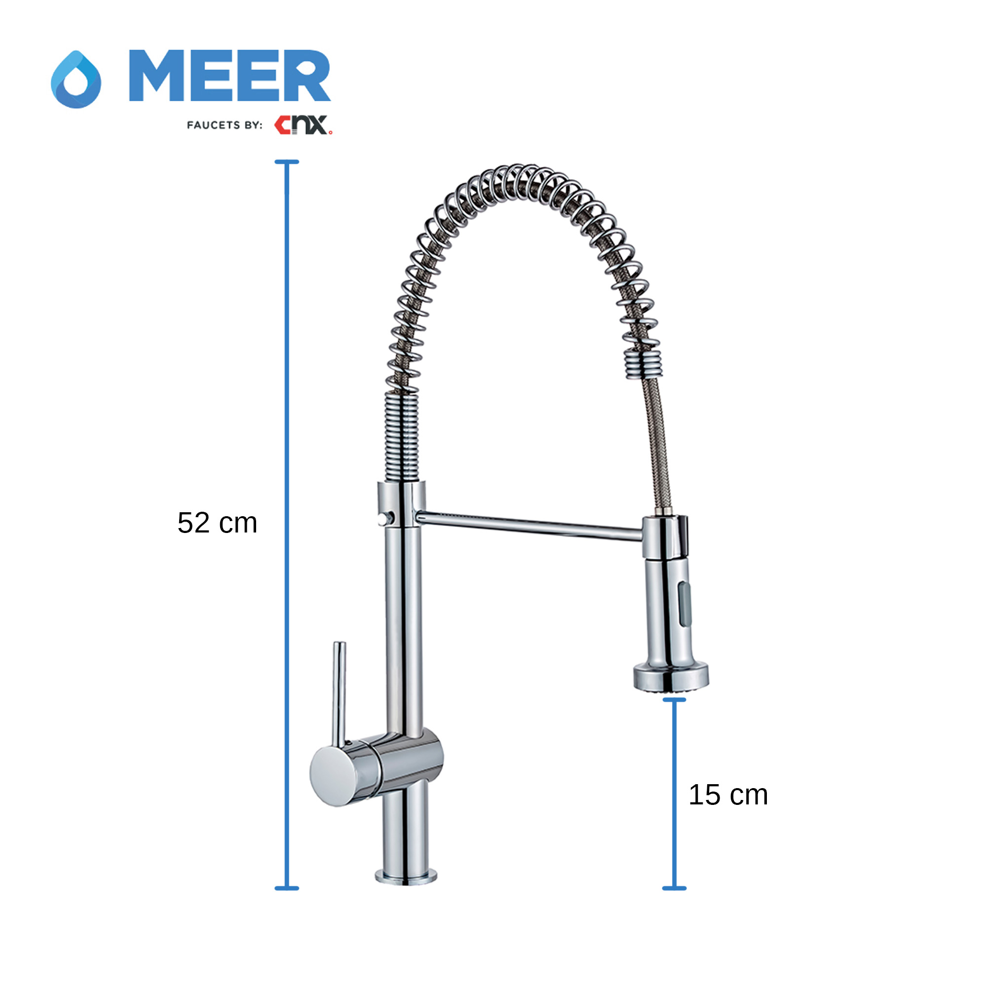 Foto 6 pulgar | Meer Faucets By Cnx | Tarja De Acero Inoxidable + Mezcladora De Cuello Flexible Cromada En Acero Inoxidable, Incl