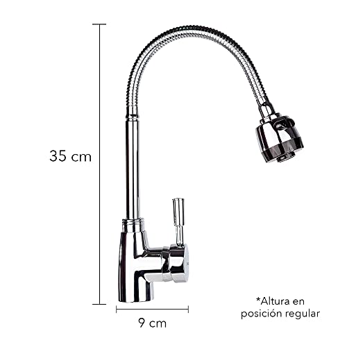 Foto 3 pulgar | Meer Faucets By Cnx | Tarja De Acero Inoxidable + Mezcladora De Cuello Flexible Cromada En Acero Inoxidable, Incl