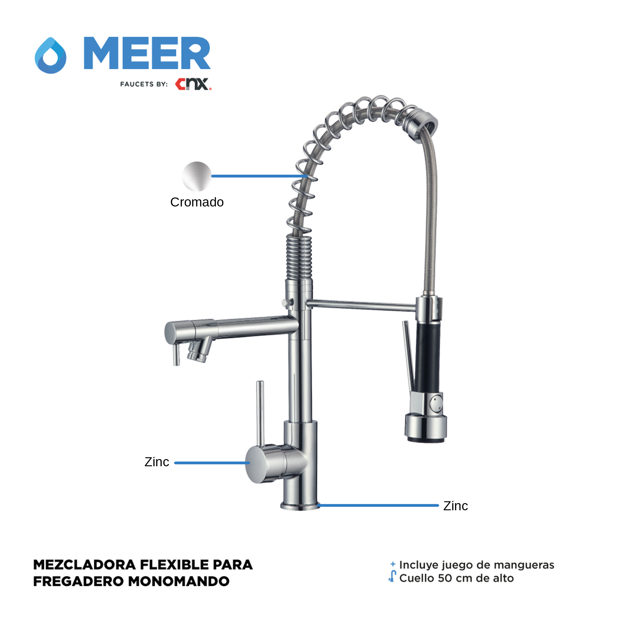 Foto 4 pulgar | Tarja con Mezcladora Cnx de Acero Inoxidable