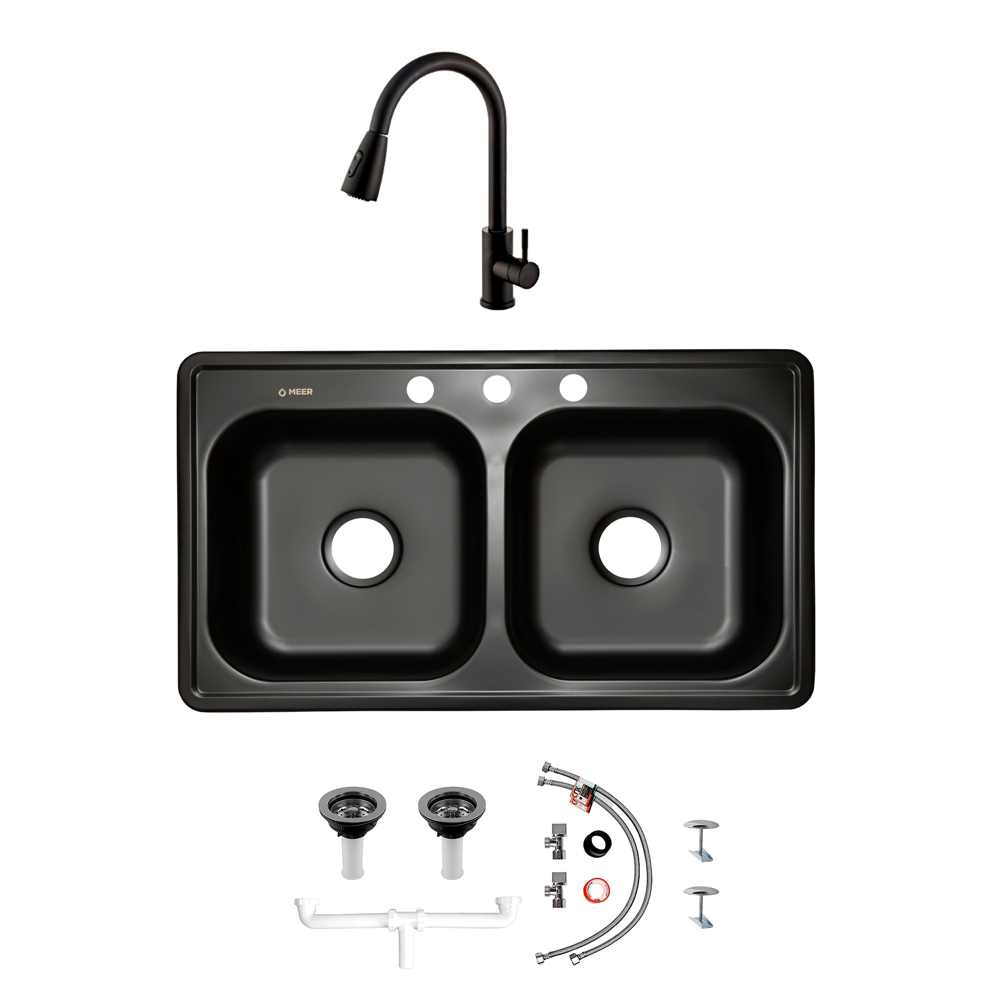 Tarja Negra de Cocina + Mezcladora + Kit de Instalación CNX $2,599