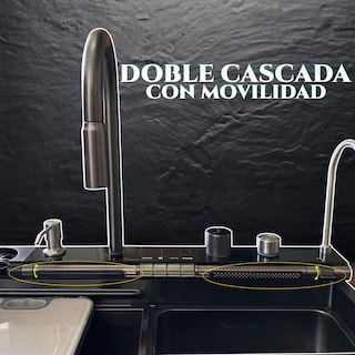 Foto 3 | Tarja Fregadero Cocina Doble Cascada De Lujo Led Acero Inoxidable Homely Elegance