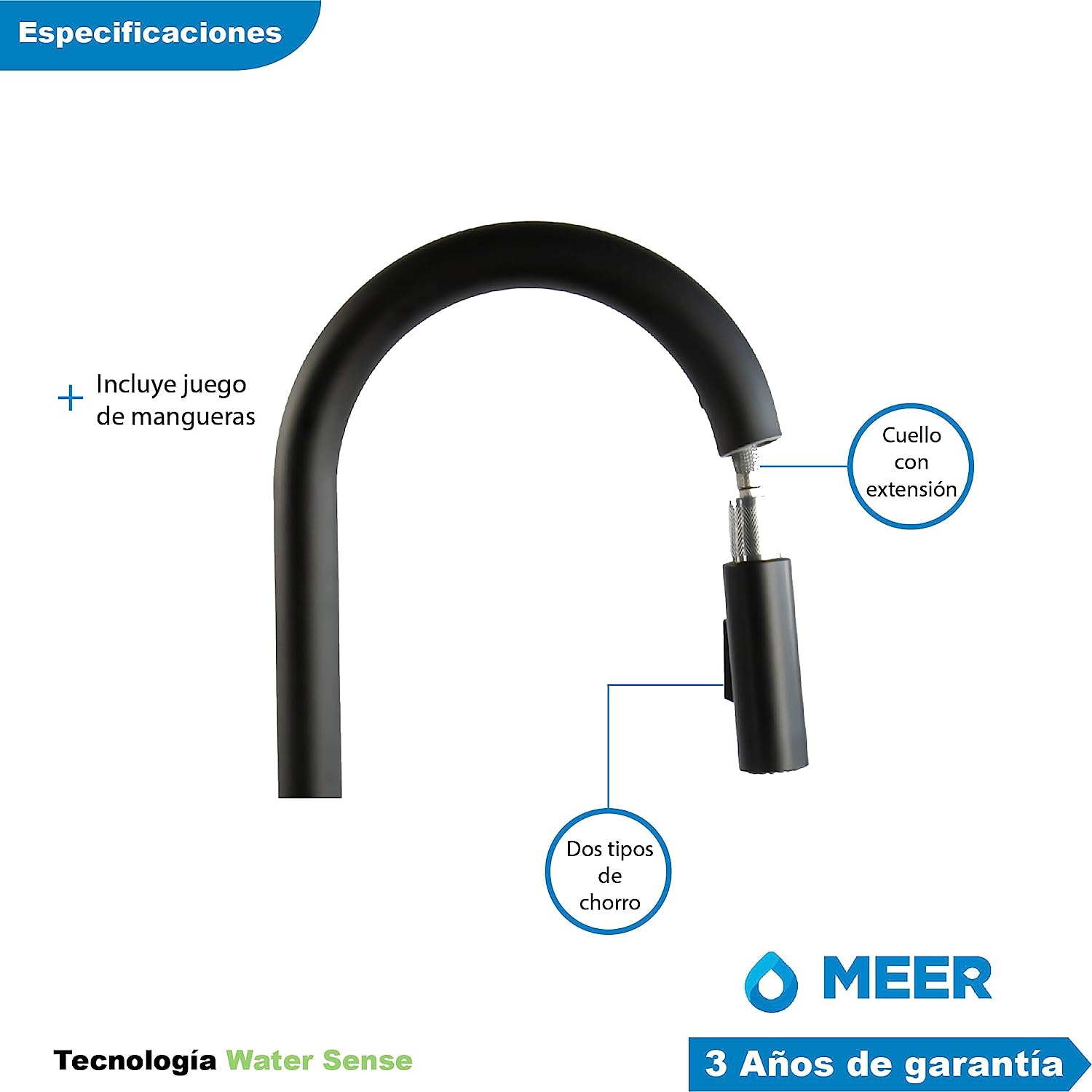 Foto 7 pulgar | Meer Faucets By Cnx | Fregadero Para Cocina Con Escurridero Derecho De Acero Inoxidable, Mezcladora Y Accesorios