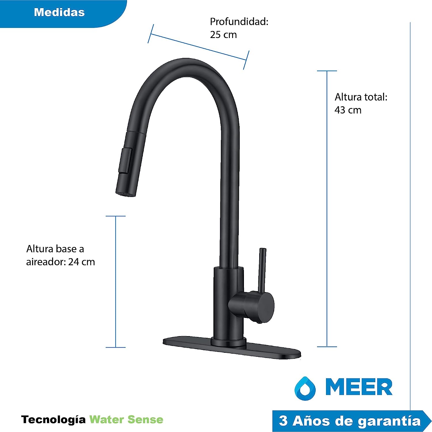 Foto 8 pulgar | Meer Faucets By Cnx | Fregadero Para Cocina Con Escurridero Derecho De Acero Inoxidable, Mezcladora Y Accesorios