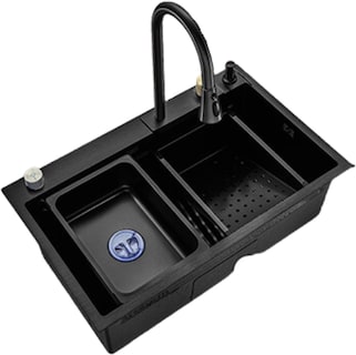 Foto 1 | Tarja Meer-CNX Negra de Acero Inoxidable para Empotrar con Mezcladora y Accesorios