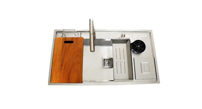 Foto 4 | Tarja Axcent De Acero Inoxidable De 100 Cm De Ancho Con Accesorios