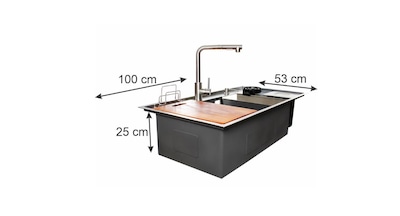 Foto 6 | Tarja Axcent De Acero Inoxidable De 100 Cm De Ancho Con Accesorios