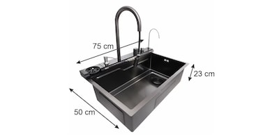 Foto 4 | Tarja Axcent De Acero Inoxidable De 75 Cm De Ancho Con Accesorios
