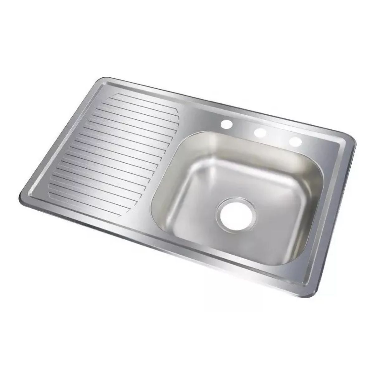 Foto 3 pulgar | Kit Tarja/fregador Acero Inox 80 X 50 Cm Mezcladora Flexible Apolo Escurridor Izquierdo
