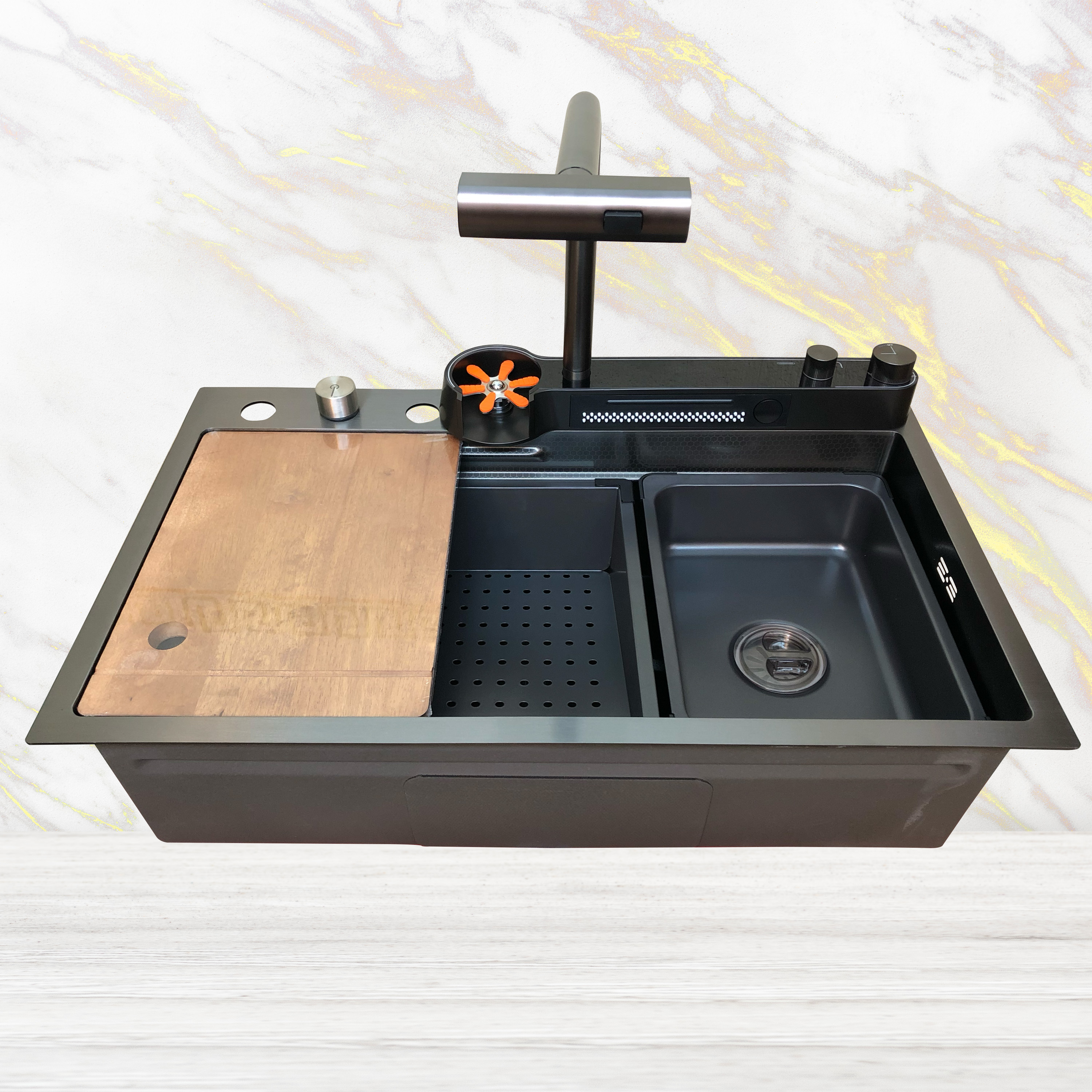 Foto 5 | Tarja Cocina Fregadero Lujo Doble Cascada Led Acero Inoxidable Homely Elegance