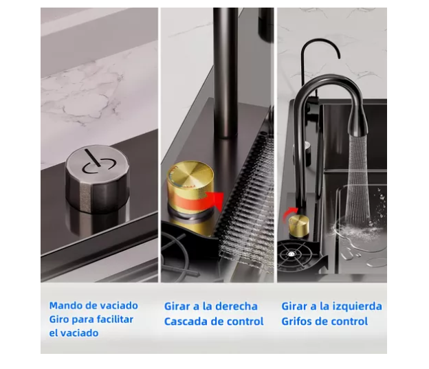 Foto 5 pulgar | Fregadero Wund De Cocina De Acero Inoxidable Con Accesorios