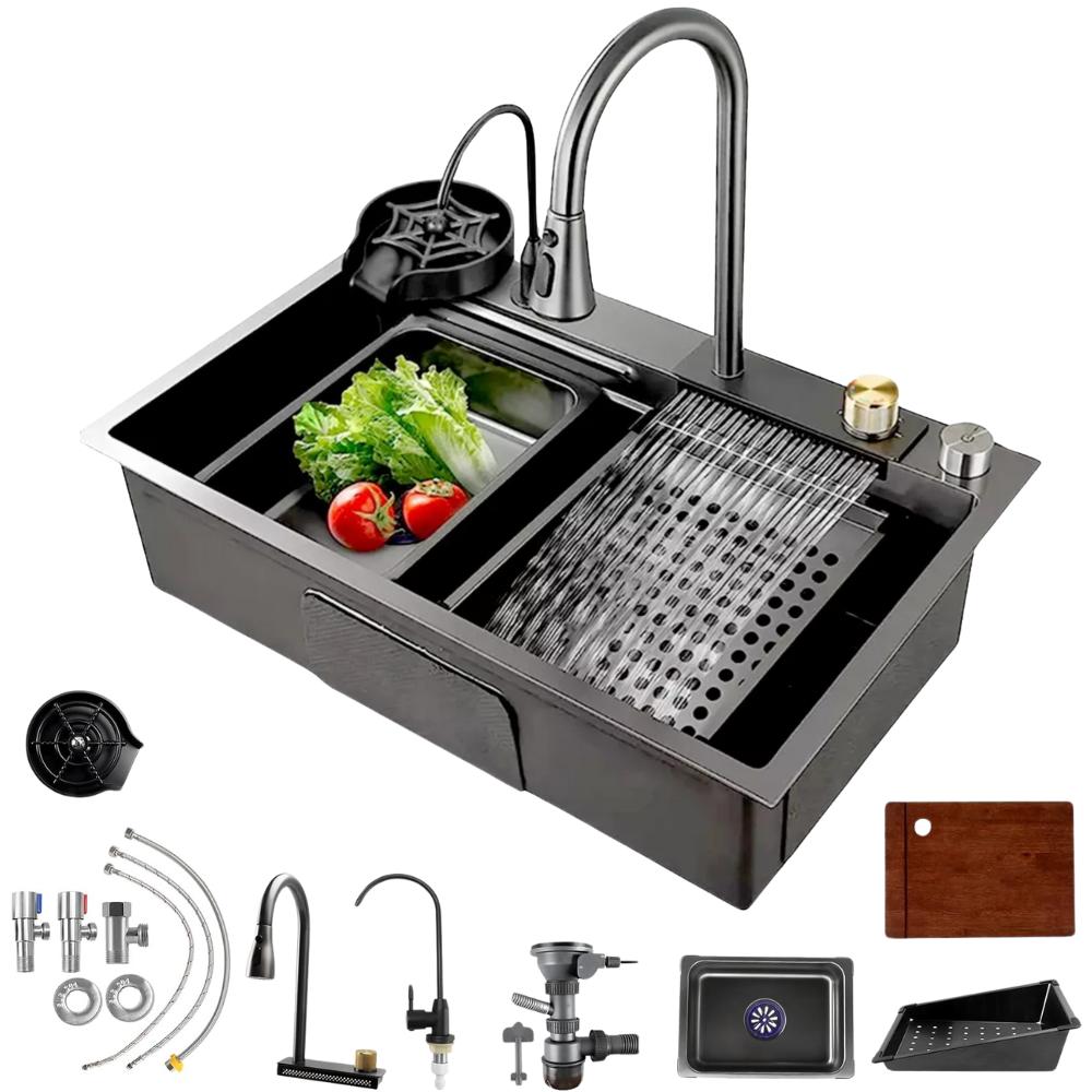 Foto 1 | Tarja Fregadero De Cocina De Acero Inoxidable Con Accesorios