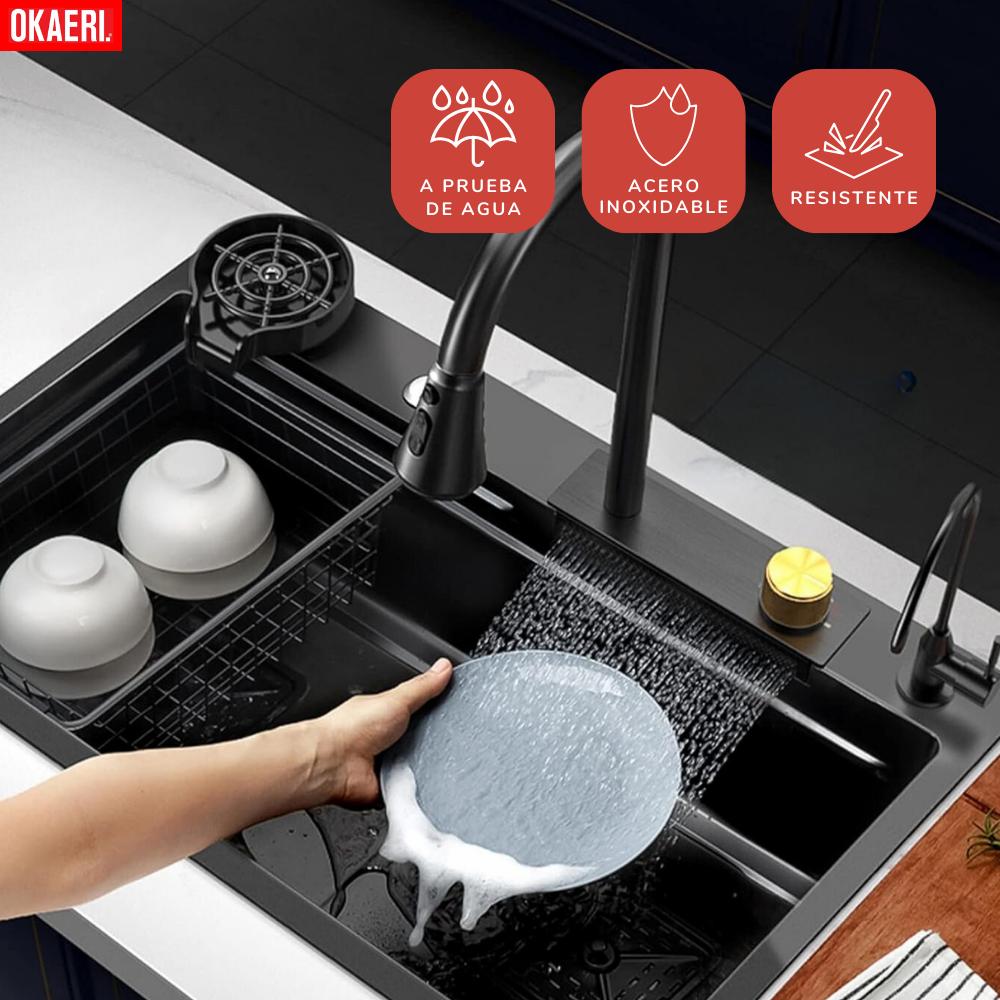 Foto 5 pulgar | Tarja Fregadero De Cocina De Acero Inoxidable Con Accesorios
