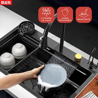 Foto 4 | Tarja Fregadero De Cocina De Acero Inoxidable Con Accesorios