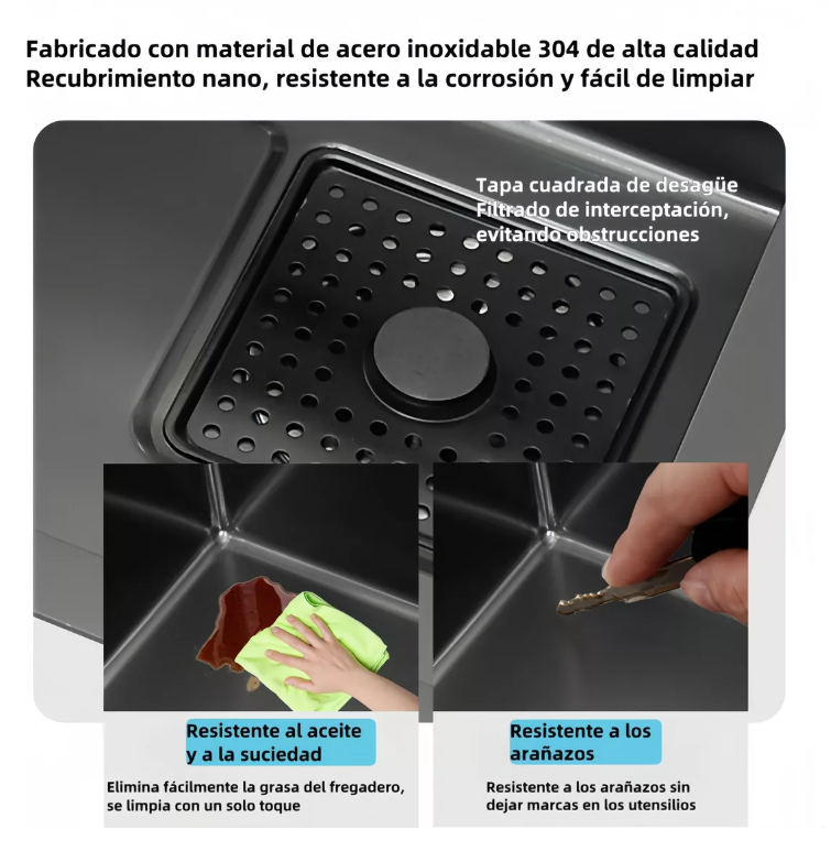 Foto 5 | Tarja Fregadero Wünd  De Cocina De Cascada Acero Inoxidable 304