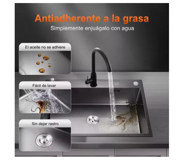 Foto 2 | Tarja Wund Fregadero De Cocina 304 Inoxidable 60*45 Con Grifo