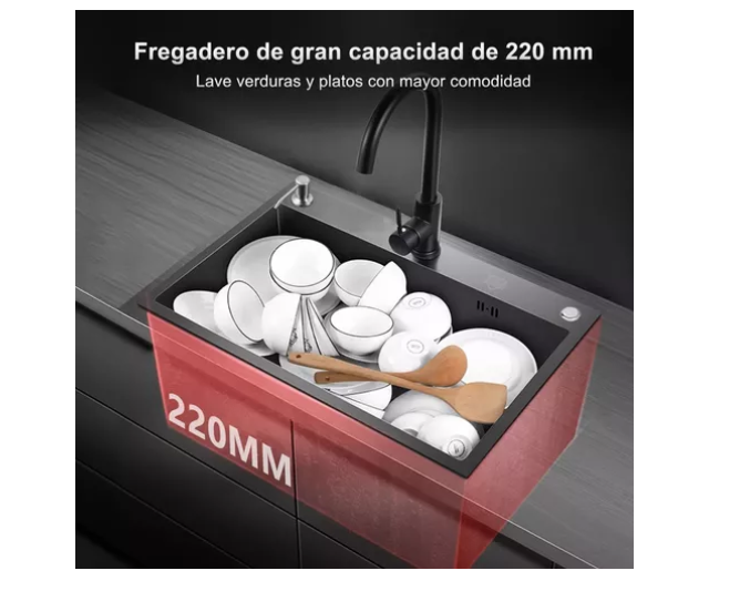 Foto 5 pulgar | Tarja Wund Fregadero De Cocina 304 Inoxidable 60*45 Con Grifo