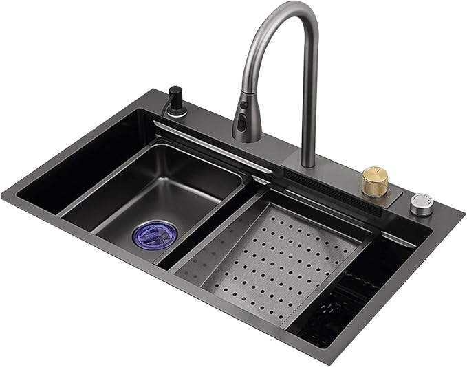 Tarja de Cocina Acero Inoxidable con Accesorios Misty Negra