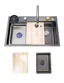 Foto 1 | Tarja de Cocina Acero Inoxidable con Accesorios Misty Negra