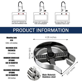 Foto 5 | Enjuagadora de Vidrio HGN de Acero Inoxidable Para Fregadero De Cocina Cromada - Venta Internacional