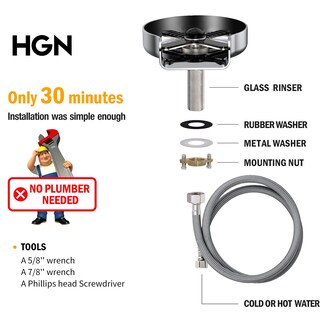 Foto 6 | Enjuagadora de Vidrio HGN de Acero Inoxidable Para Fregadero De Cocina Cromada - Venta Internacional