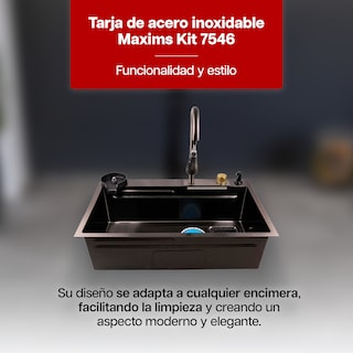 Foto 3 | Tarja De Cocina Maxims Kit-7546 Acero Inoxidable con Accesorios Incluidos