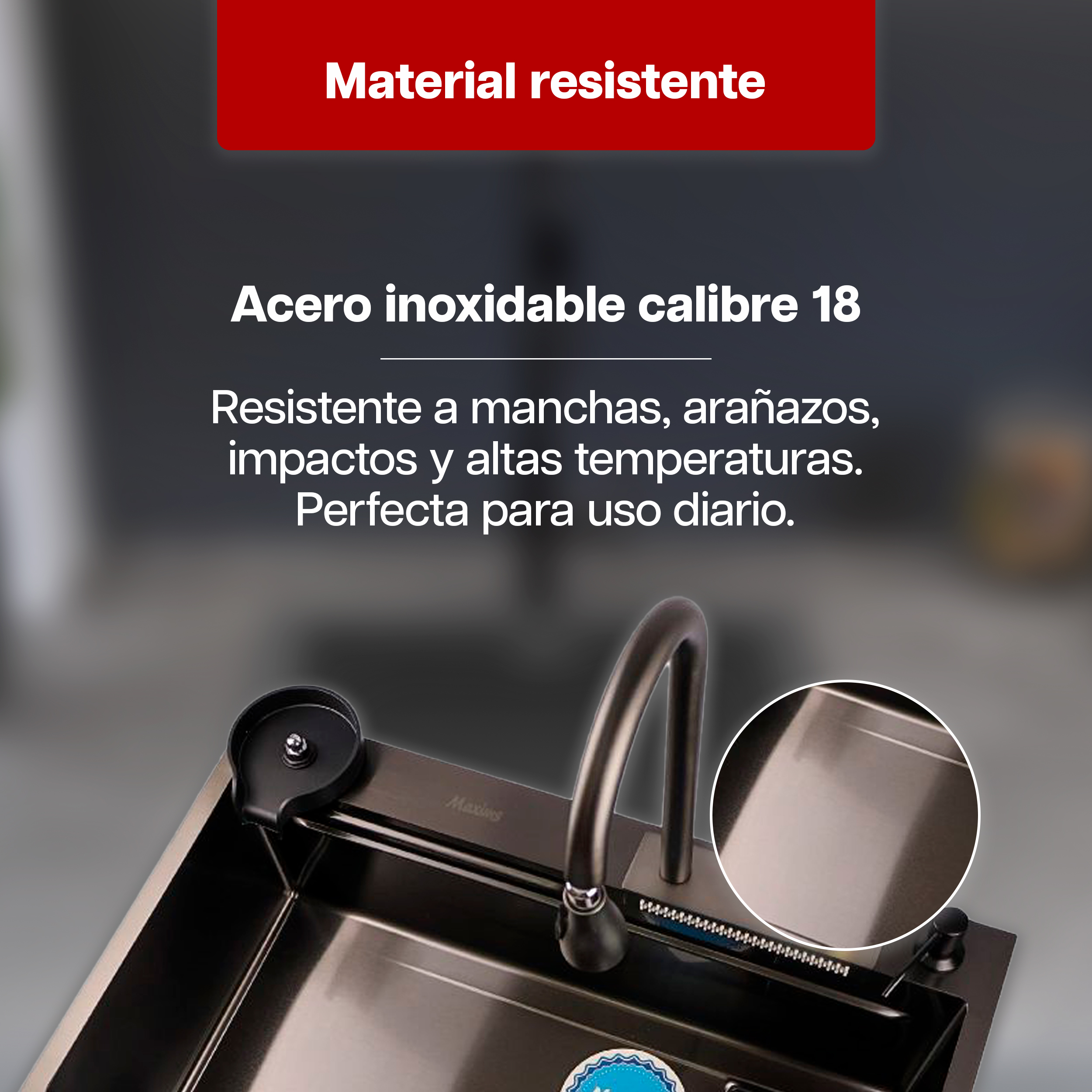 Foto 4 | Tarja De Cocina Maxims Kit-7546 Acero Inoxidable con Accesorios Incluidos