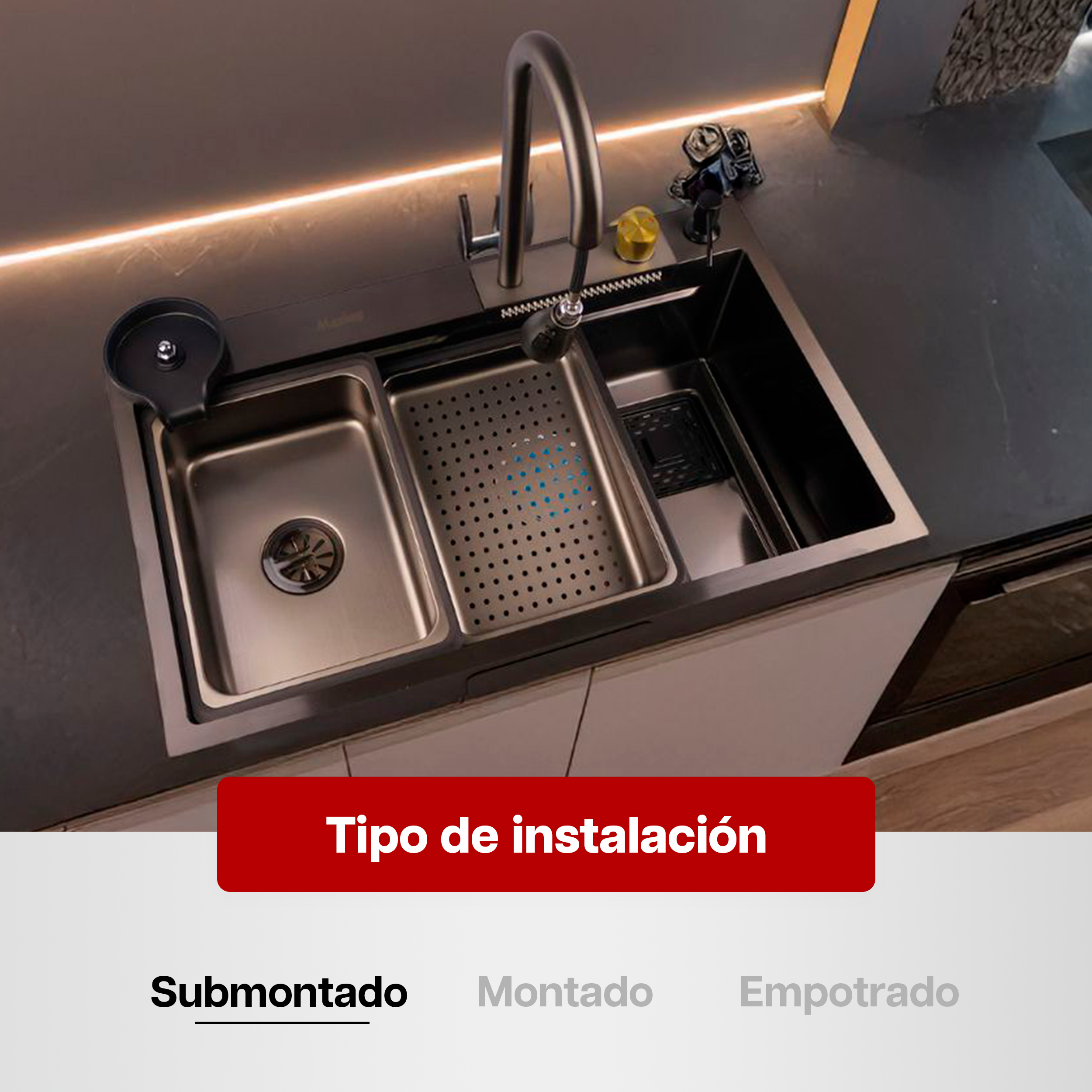 Foto 6 | Tarja De Cocina Maxims Kit-7546 Acero Inoxidable con Accesorios Incluidos