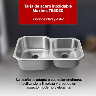 Foto 2 | Tarja Doble De Cocina Maxims 80x48 Cm Acero Inoxidable Satinado