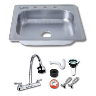 Foto 1 | Tarja Fregadero Tipo Bar Acero Inox 64x59 Cm Con Kit Flexibl