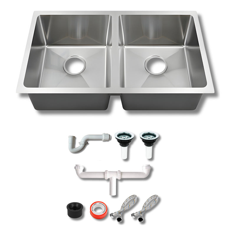 Foto 1 | Fregadero Tarja Submontar Doble Tina Acero Inox Lujo C/kit Acero