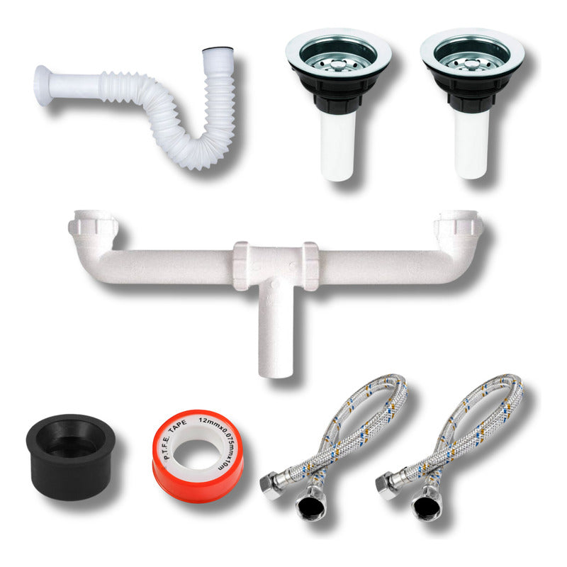 Foto 4 pulgar | Fregadero Tarja Submontar Doble Tina Acero Inox Lujo C/kit Acero