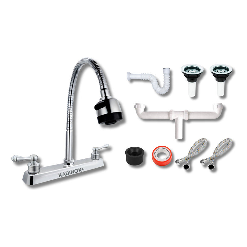Foto 3 pulgar | Fregadero Tarja Tina Doble Con Escurridor Acero Inox C/kit F