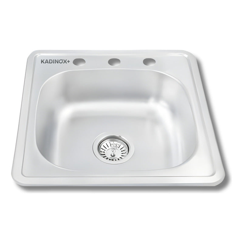 Tarja Fregadero Tipo Bar Acero Inoxidable 48x48 C/kit S/llav