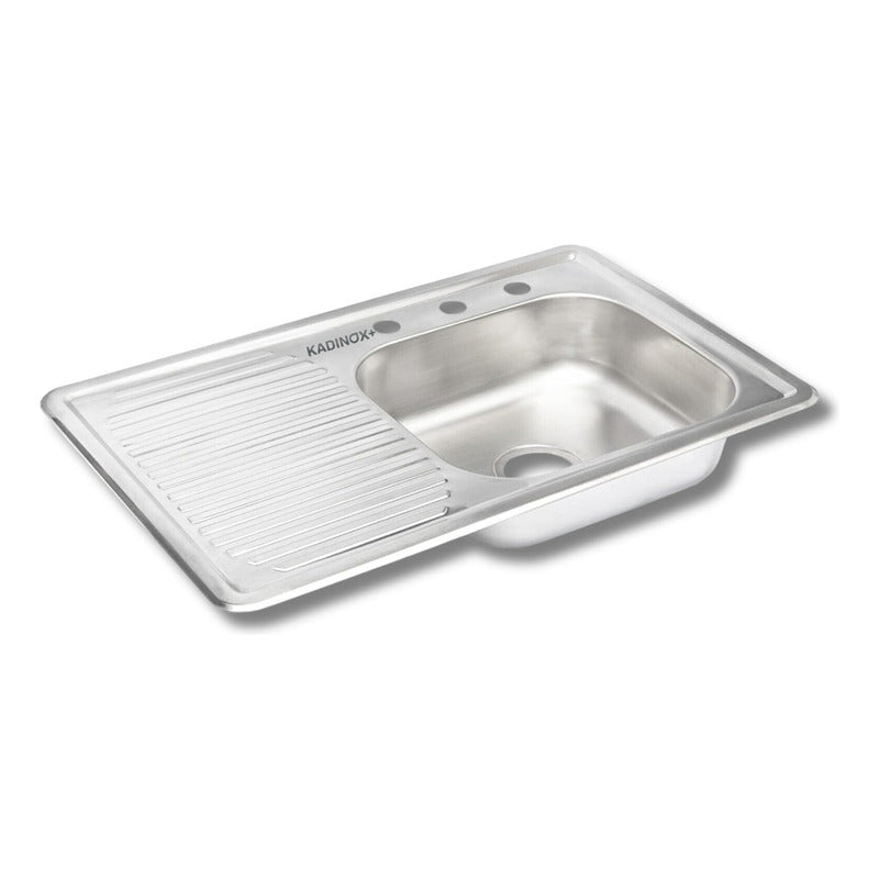 Foto 2 pulgar | Fregadero Tarja Con Escurridor Empotrar Acero Inox 80x50