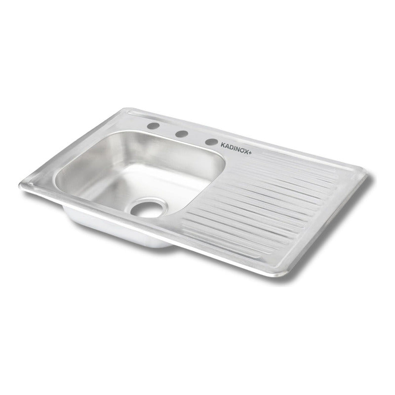 Foto 5 pulgar | Fregadero Tarja Con Escurridor Empotrar Acero Inox 80x50