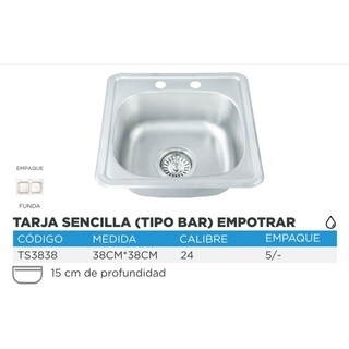 Foto 2 | Fregadero Tarja Tina Doble Cocina Acero Inox Negra Kit Flex