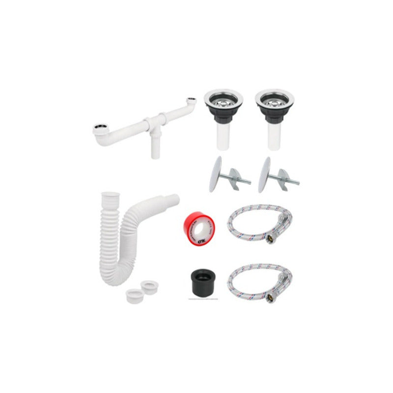 Foto 4 pulgar | Fregadero Tarja Tina Doble Acero Inoxidable Con Kit Mez Prem