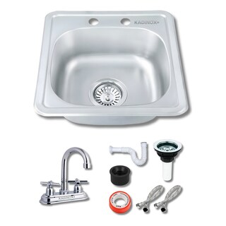Foto 1 | Tarja Fregadero De Acero Inoxidable Tipo Bar 38x38 Con Kit