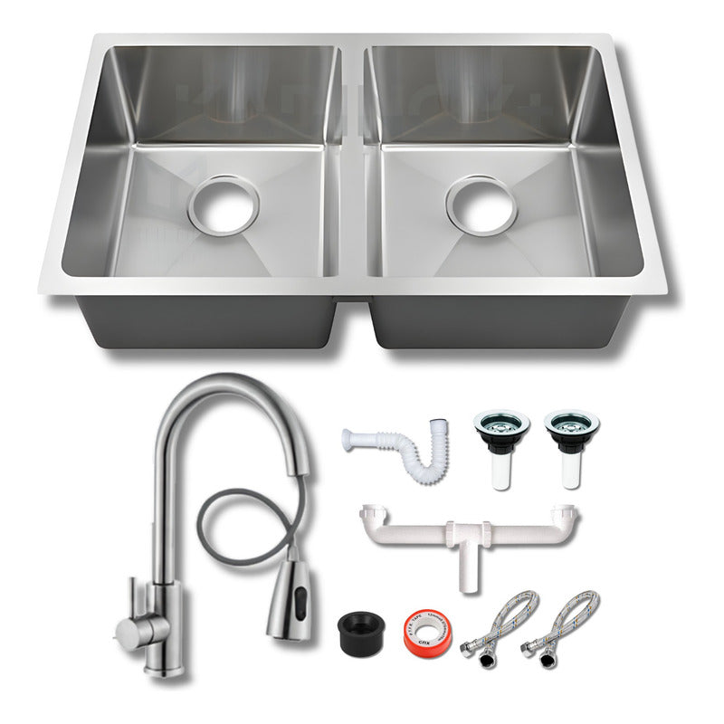 Foto 1 | Fregadero Tarja Submontar Doble Tina Acero Inox Lujo C/kit