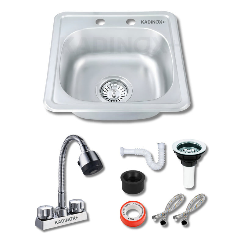 Fregadero Tarja Acero Inox De Empotrar 100x50cm (con Kit)