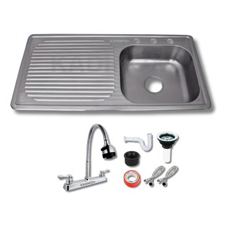 Foto 1 | Fregadero Tarja Acero Inox De Empotrar 100x50cm C/kit Flexib