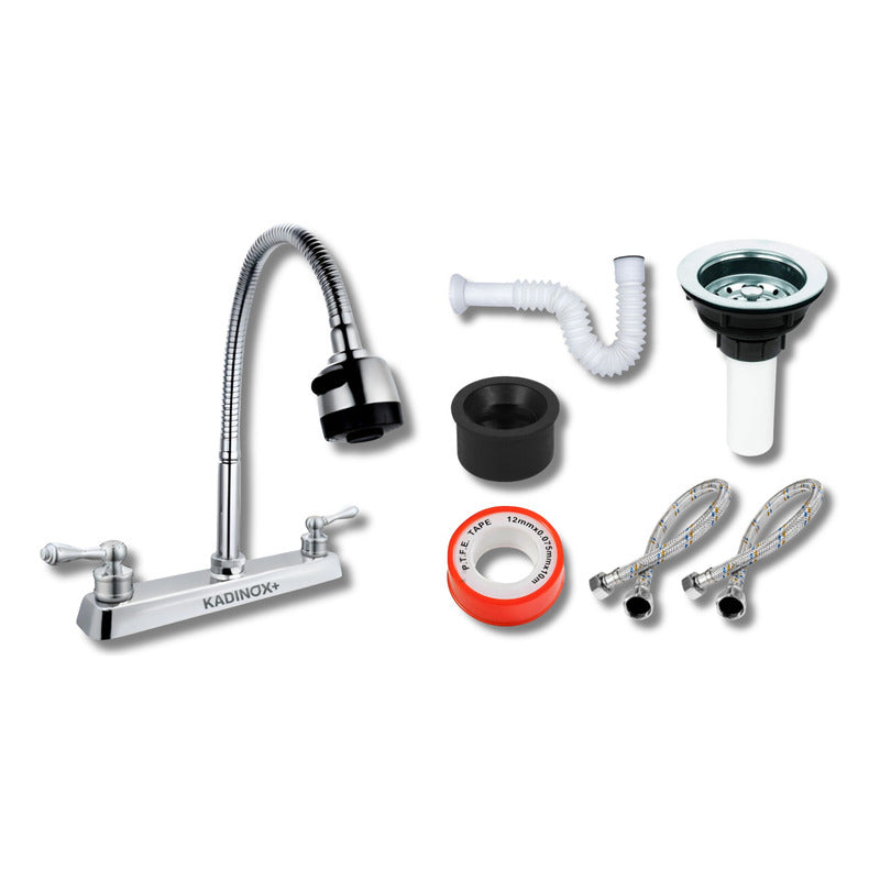 Foto 4 pulgar | Fregadero Tarja Acero Inox De Empotrar 100x50cm C/kit Flexib