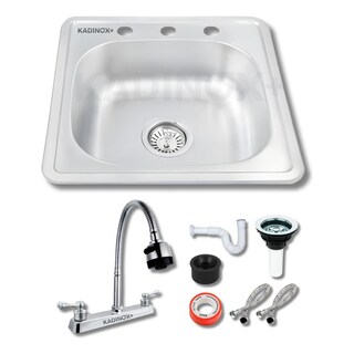 Foto 1 | Fregadero Tarja Tina Doble Acero Inox Con Kit Premium Negra