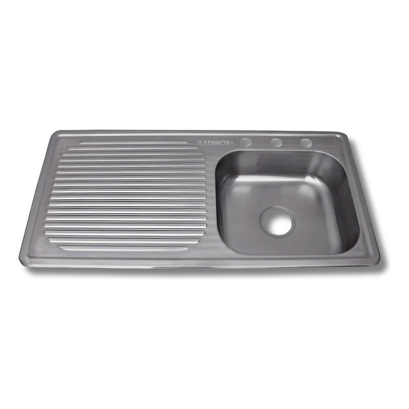 Foto 2 pulgar | Fregadero Tarja Con Escurridor Empotrar Acero Inox 100x50