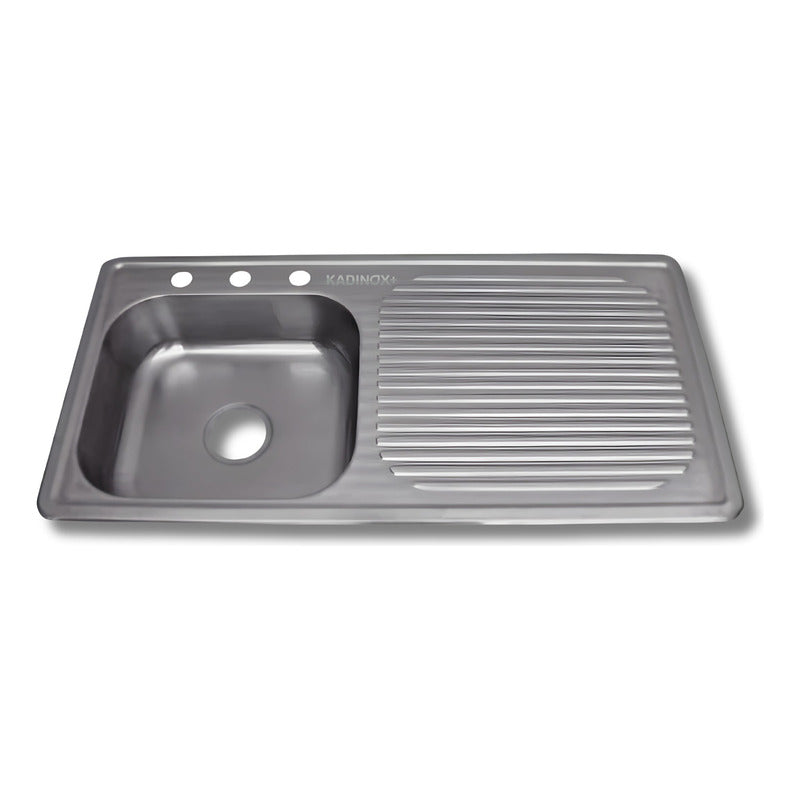 Foto 3 pulgar | Fregadero Tarja Con Escurridor Empotrar Acero Inox 100x50