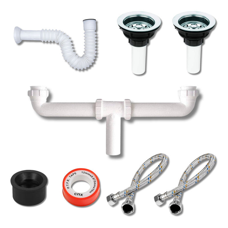Foto 4 pulgar | Fregadero Tarja Submontar Doble Tina Acero Inox Con Kit