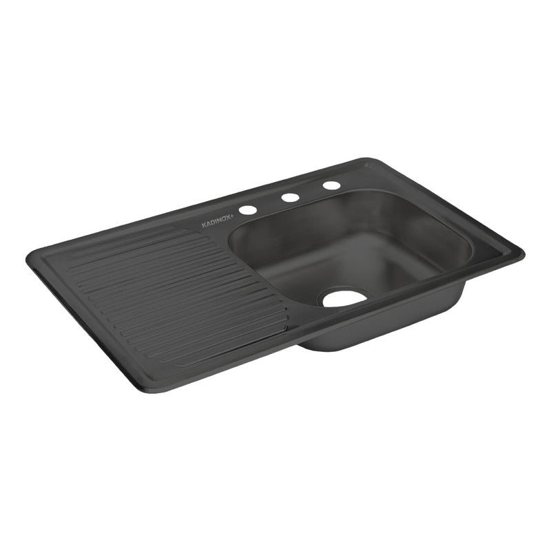 Foto 5 | Fregadero Tarja Empotrar Acero Inox 80x50 C/kit Flex Negra