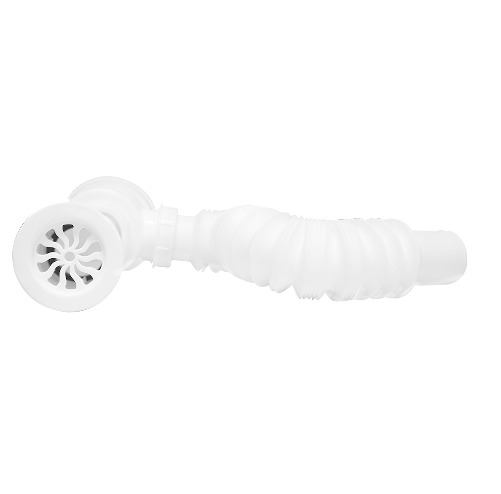 Foto 3 pulgar | Céspol Para Fregadero, Rejilla Blanca, Bote Grande, Extensión Flexible De 55 Cm. Con Check Anti-olores