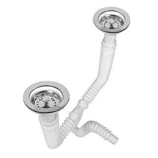 Foto 3 | Desagüe Doble Flexible, Extensión De 80 Cm, 2 Contracanastas Combinadas