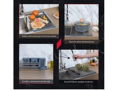 Foto 5 | Escurridor Xtellar Enrollable De Trastes Cookify De Acero Inoxidable